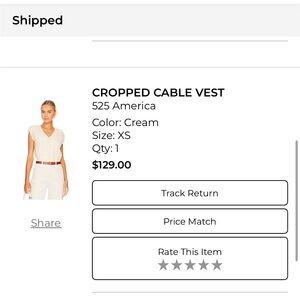 525 America Cream Knit Vest